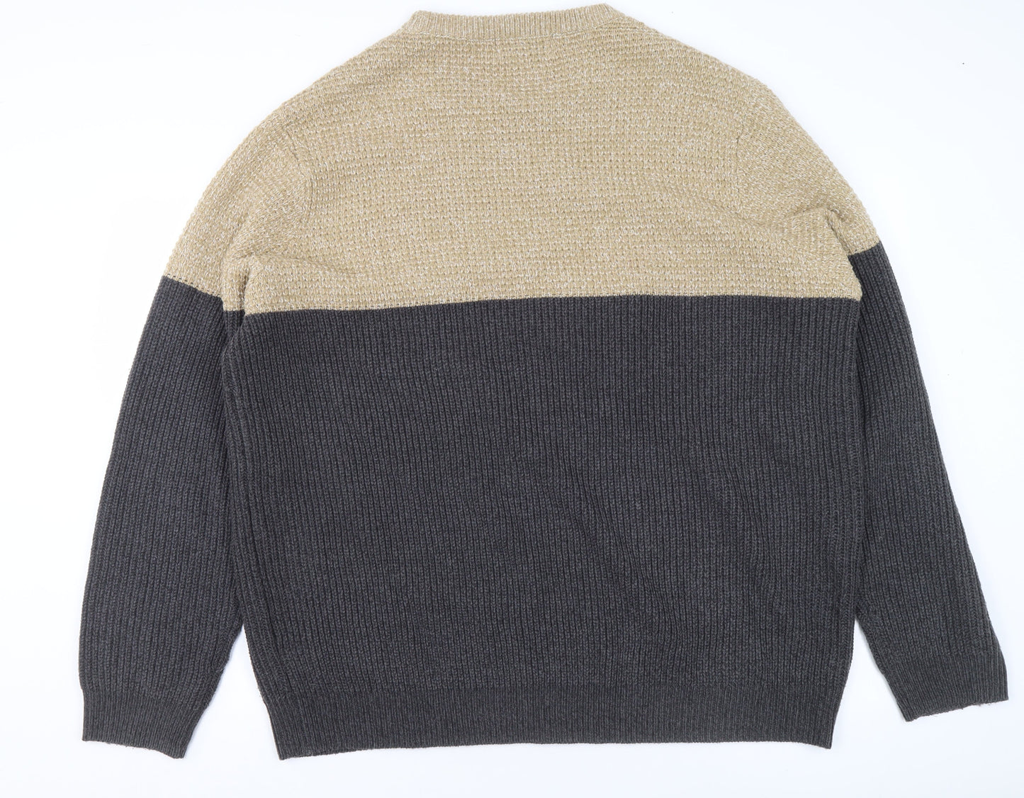 F&F Womens Beige Grey Knit Pullover Jumper 3XL Crew Neck Acrylic