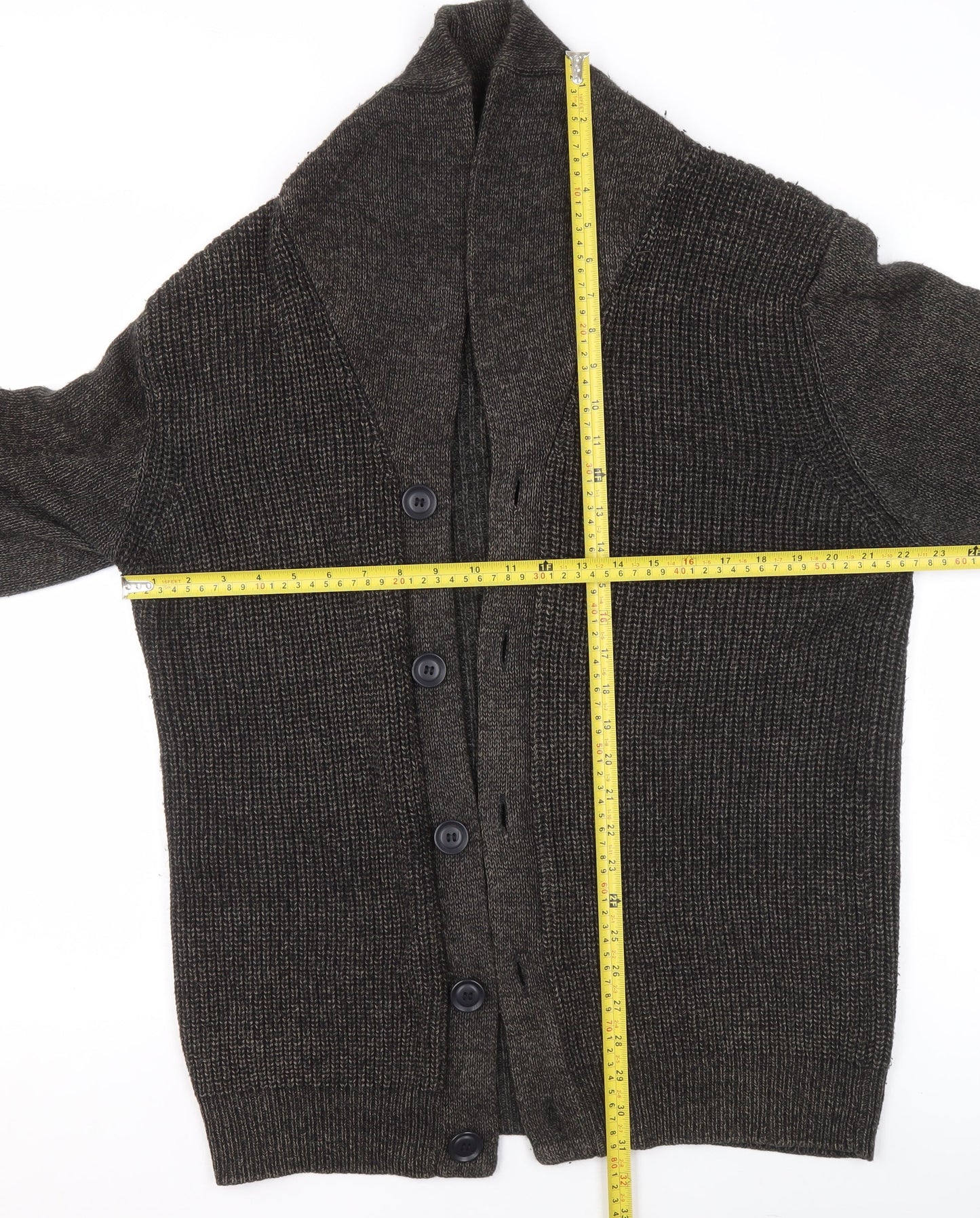 David Jones Women Brown Wool Blend Slim Fit Cardigan L