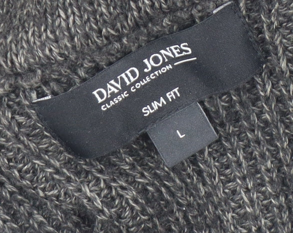 David Jones Women Brown Wool Blend Slim Fit Cardigan L
