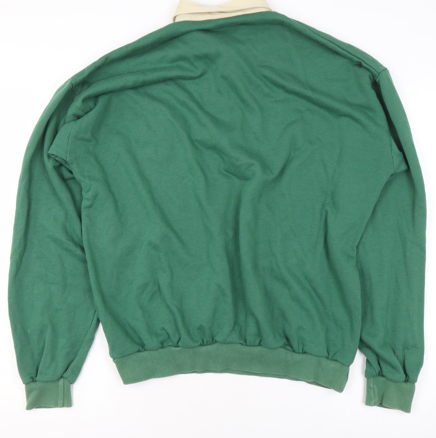 Hemingway Men’s Green Cotton Blend Golf Embroidered Collared Sweatshirt L