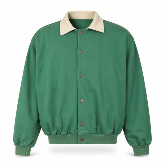 Hemingway Men’s Green Cotton Blend Golf Embroidered Collared Sweatshirt L
