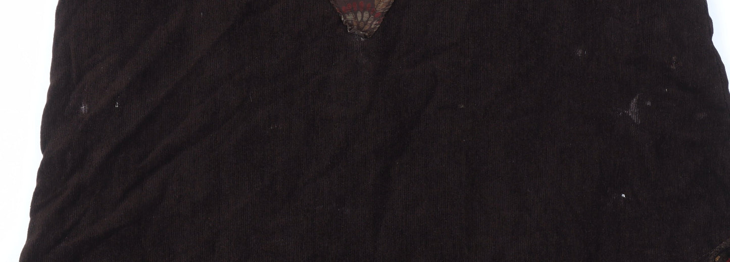 ARS Collection Women Brown Floral Corduroy Fit & Flare Midi Dress Size 14