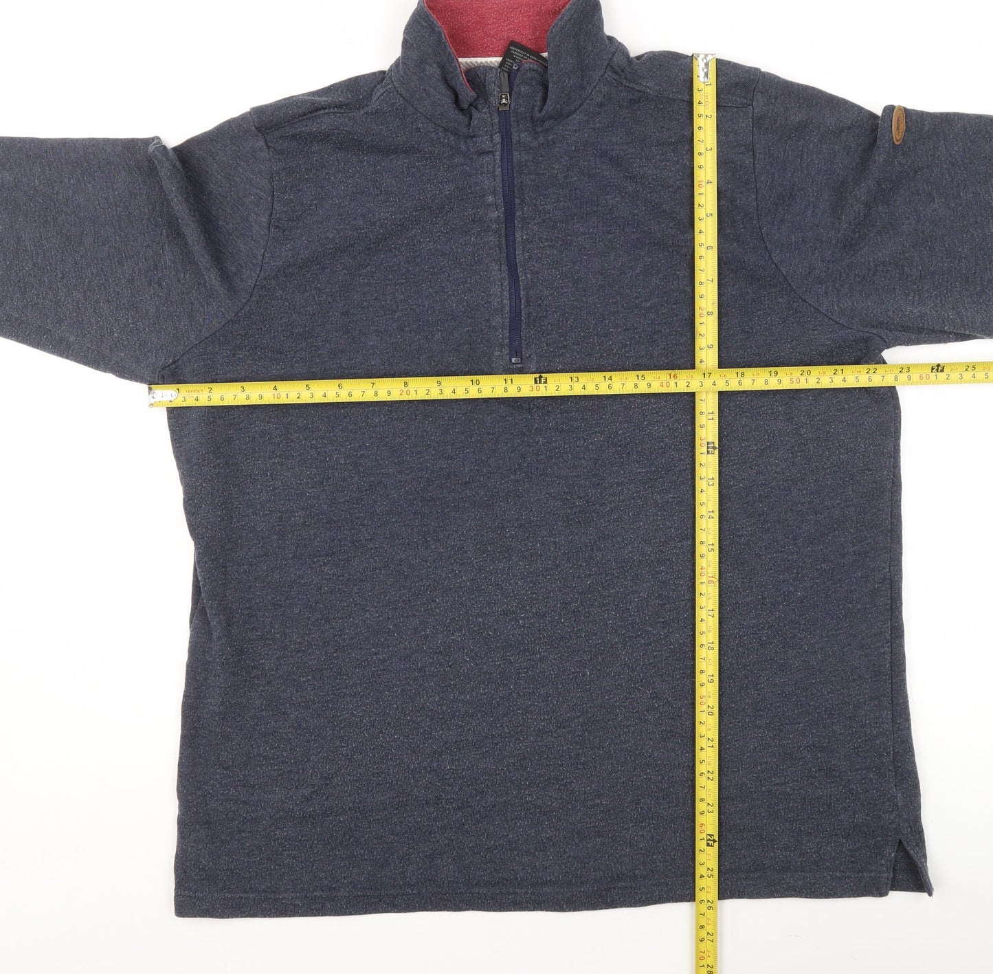 Trespass Mens Blue 1/4 Zip Fleece Sweatshirt Size L Outdoor Pullover