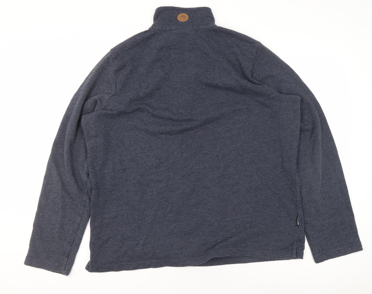 Trespass Mens Blue 1/4 Zip Fleece Sweatshirt Size L Outdoor Pullover