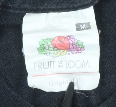 Fruit of the Loom Men's Black Medium Grease Retro Graphic T-Shirt