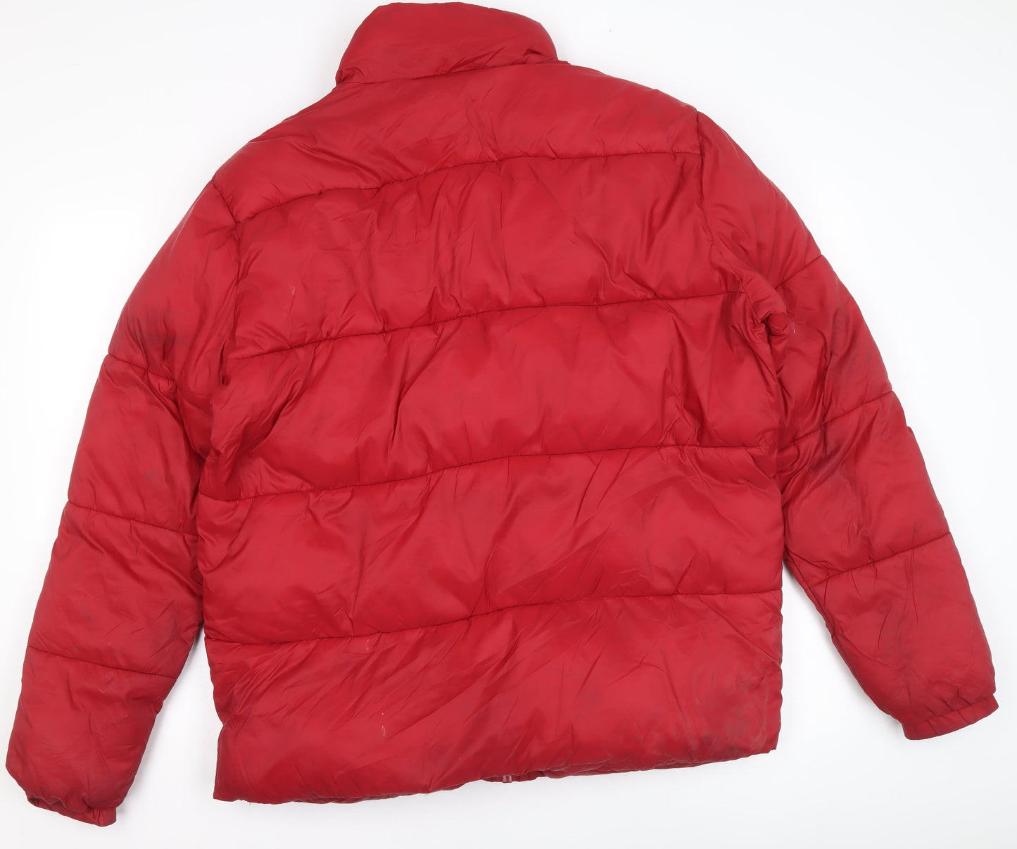 Skøvde Women's Red Puffer Jacket L Winter Quilted Zip Coat