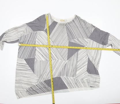 Phase Eight Women’s Grey Geometric Knit Pullover Jumper L