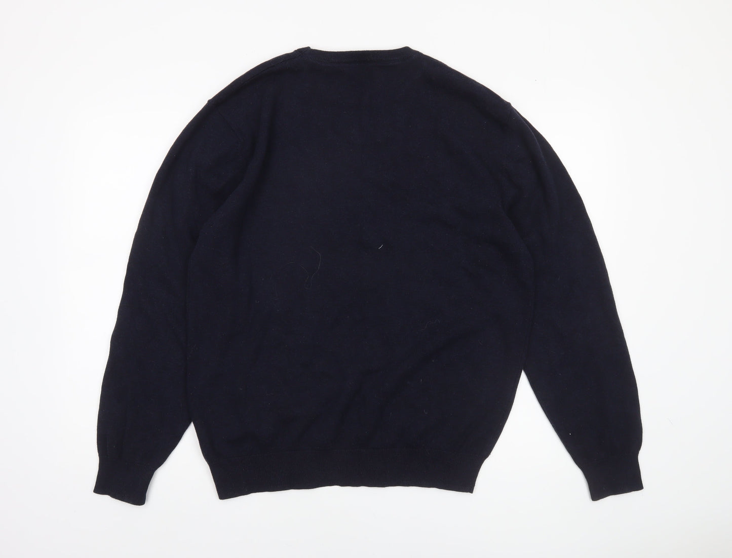 Greenwoods Men’s Blue Cotton Crew Neck Pullover Jumper Size L