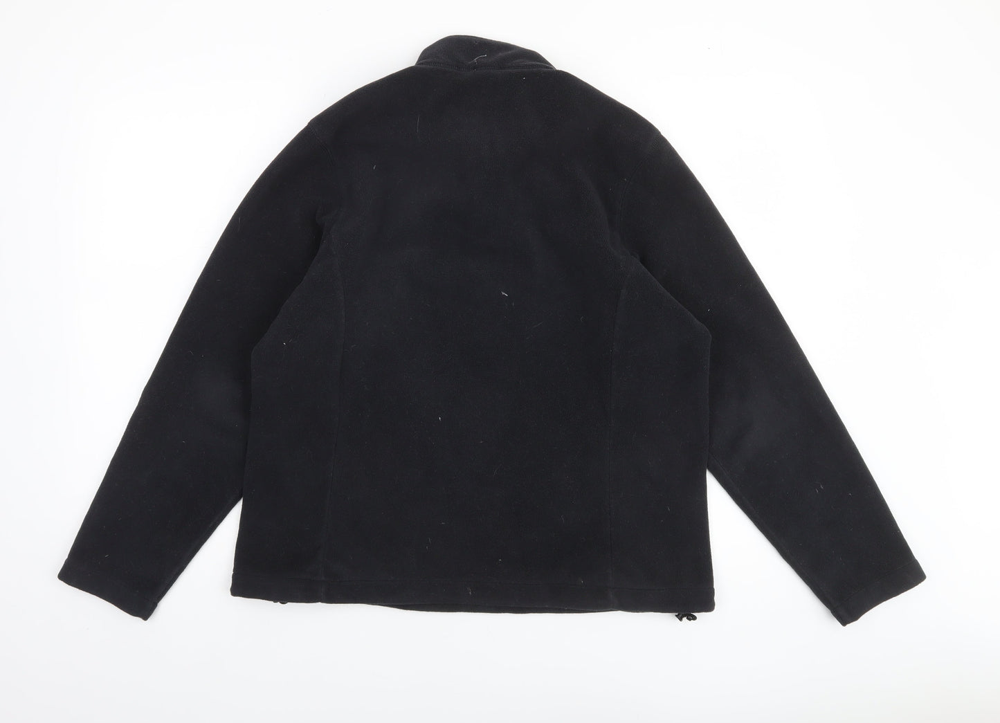 Lands' End Women Black Fleece 1/4 Zip Pullover Sweatshirt Size 10-12