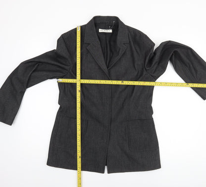 Planet Women Charcoal Grey Size 12 Single-Breasted Blazer Jacket