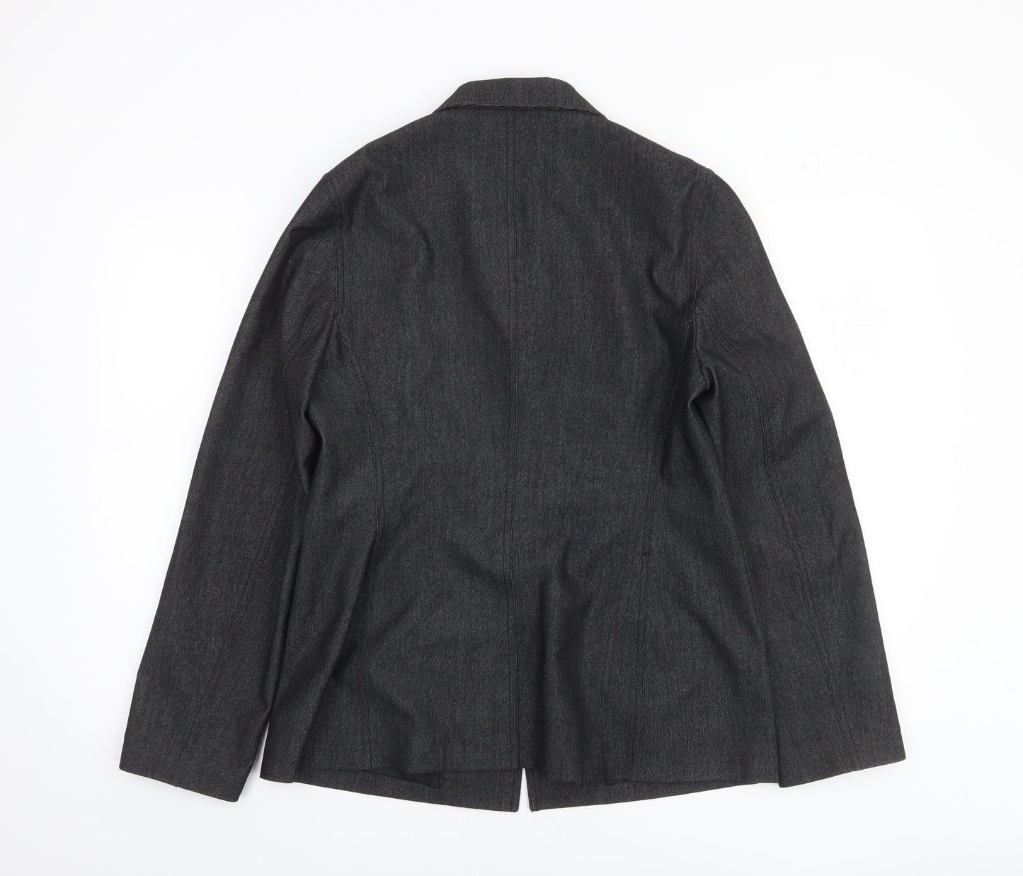 Planet Women Charcoal Grey Size 12 Single-Breasted Blazer Jacket
