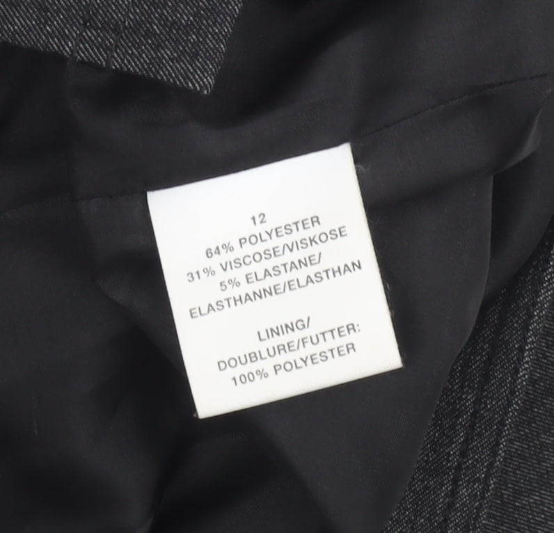 Planet Women Charcoal Grey Size 12 Single-Breasted Blazer Jacket