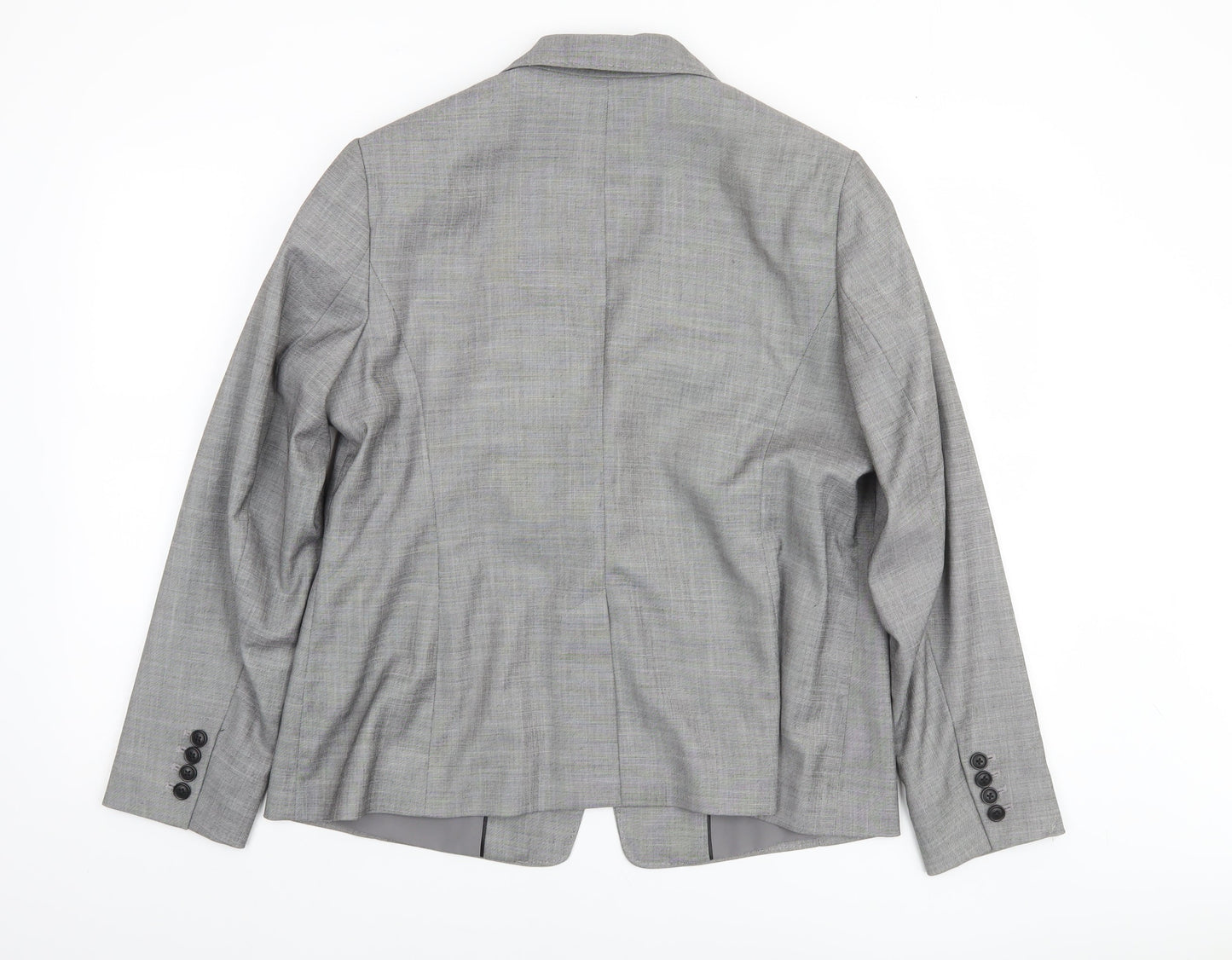 Marks and Spencer Women’s Grey Single-Breasted Blazer Size 16 Classic Fit
