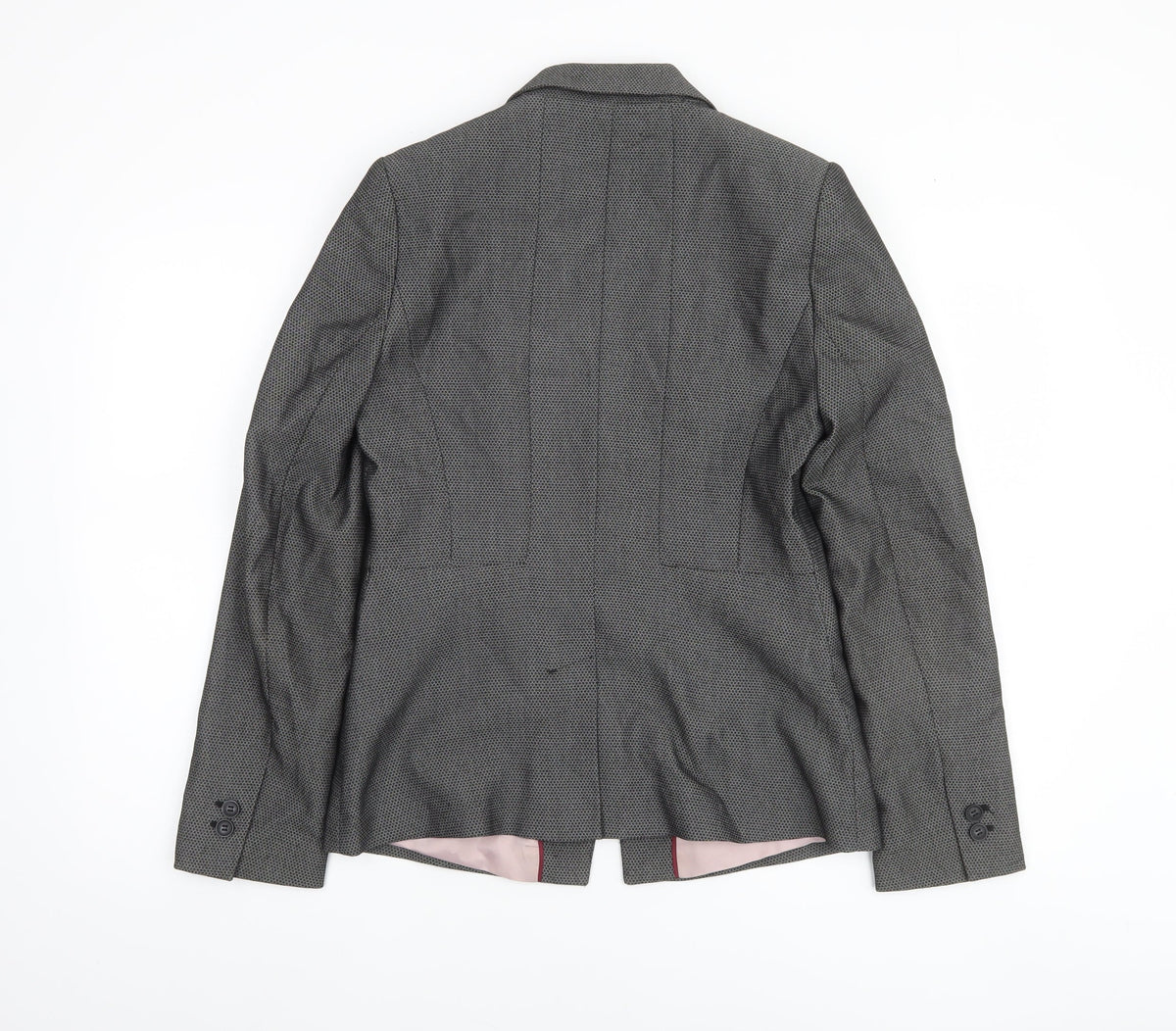 Next Women Grey Regular Fit Tailored Two-Button Blazer Size 10