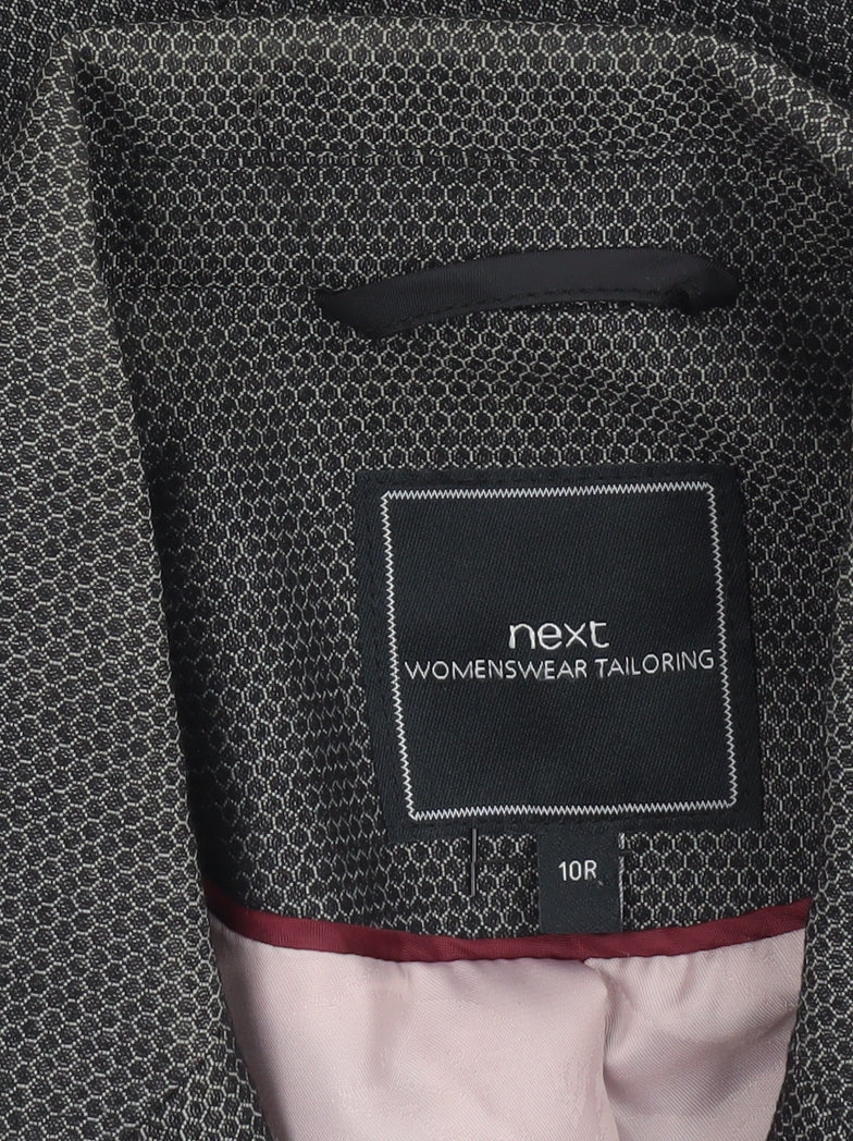 Next Women Grey Regular Fit Tailored Two-Button Blazer Size 10
