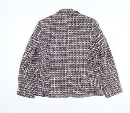 Eastex Women's Purple Tweed Wool Blend Single-Breasted Blazer Size 10