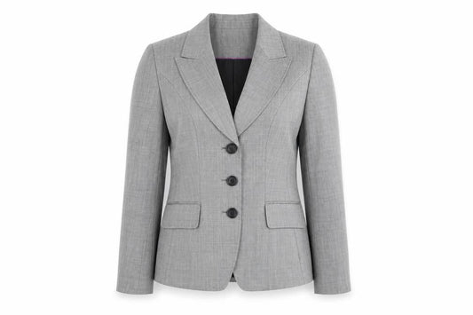 TM Lewin Woman Grey Wool Single-Breasted Blazer Size 8