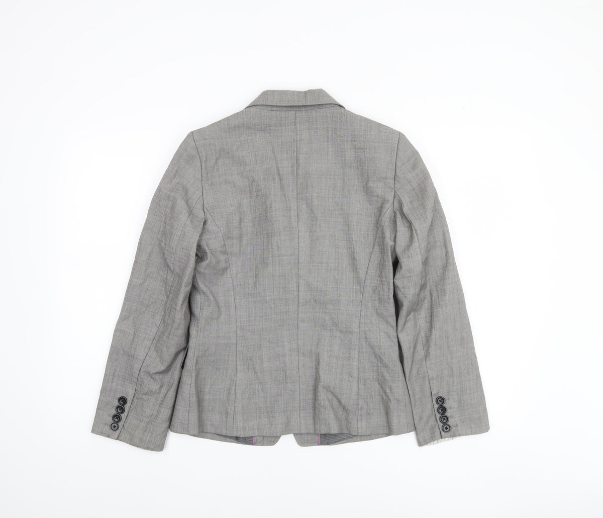 TM Lewin Woman Grey Wool Single-Breasted Blazer Size 8