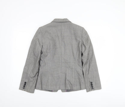 Close-up detail of TM Lewin Woman Grey Wool Single-Breasted Blazer, size 8