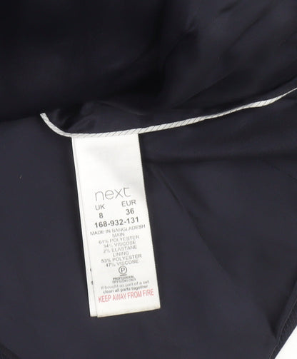 Next Women Blue Size 8 Tailoring One Button Blazer Jacket