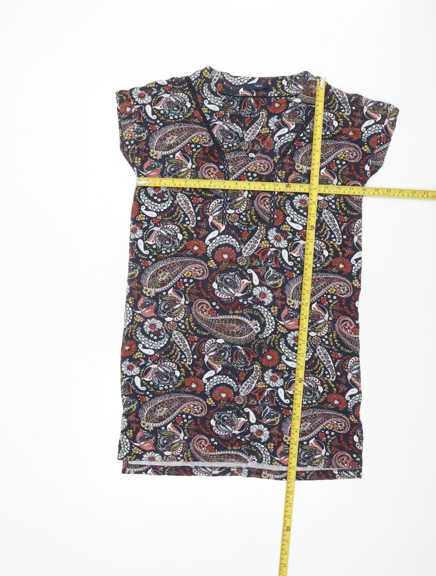 Next Women's Multicoloured Paisley Tunic Blouse Size 10