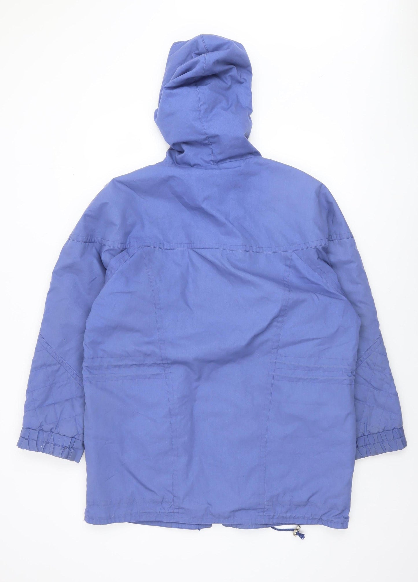 Marks and Spencer Women Blue Hooded Parka Coat UK 12 Polyester Cotton