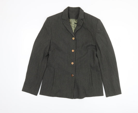 Debenhams Women Grey Size 10 Single-Breasted Suit Jacket