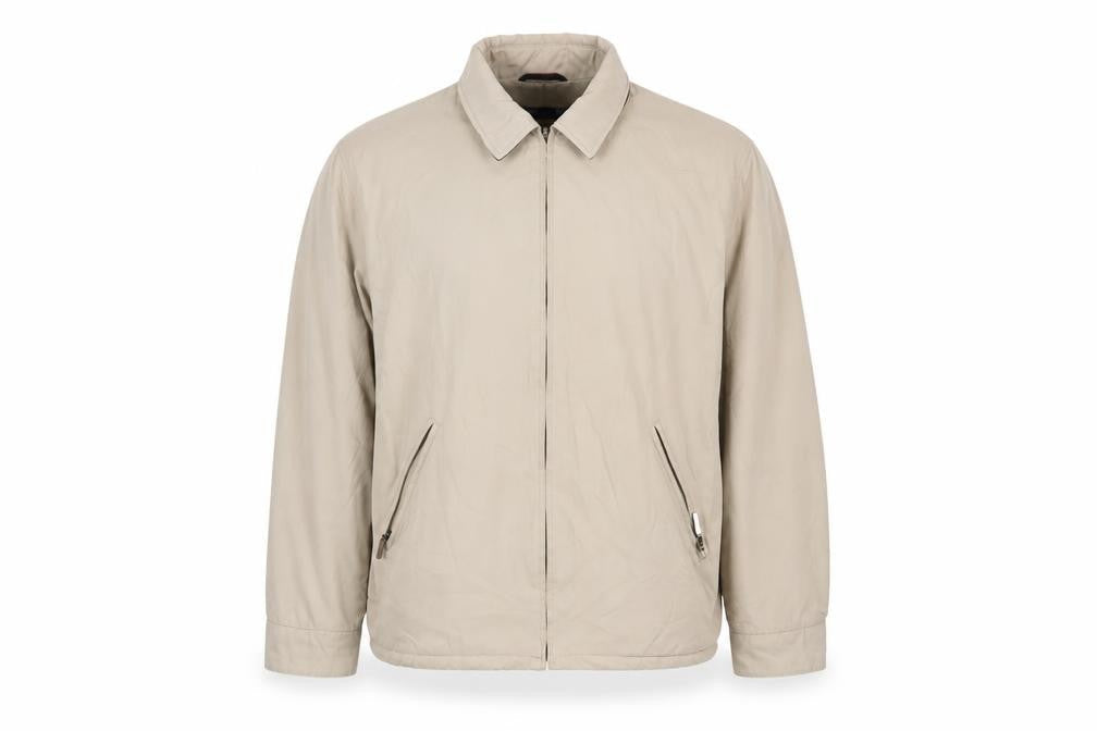 West Rock Men's Beige L Basic Jacket Full Zip Lined Casual Outdoor