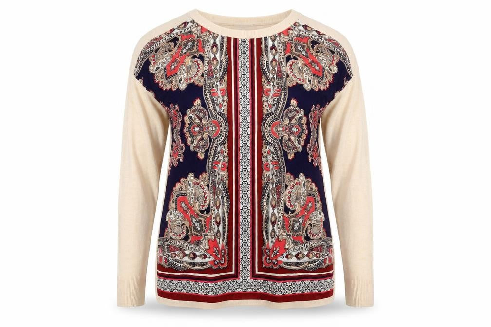 Oasis Womens Multicoloured Paisley Viscose Knit Jumper XS