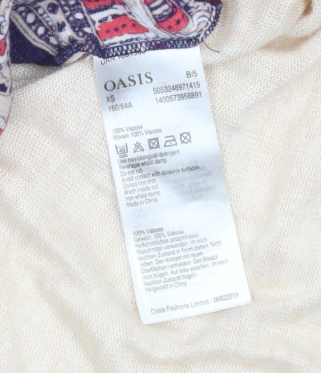 Oasis Womens Multicoloured Paisley Viscose Knit Jumper XS