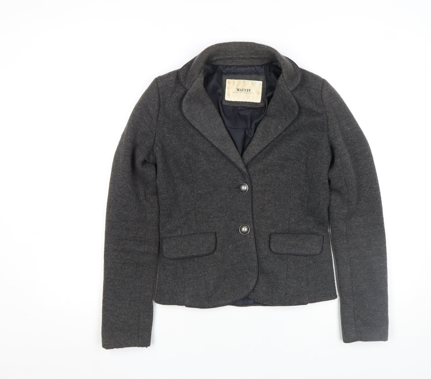 Malvin Women Grey Wool Blend Blazer Jacket Size 12
