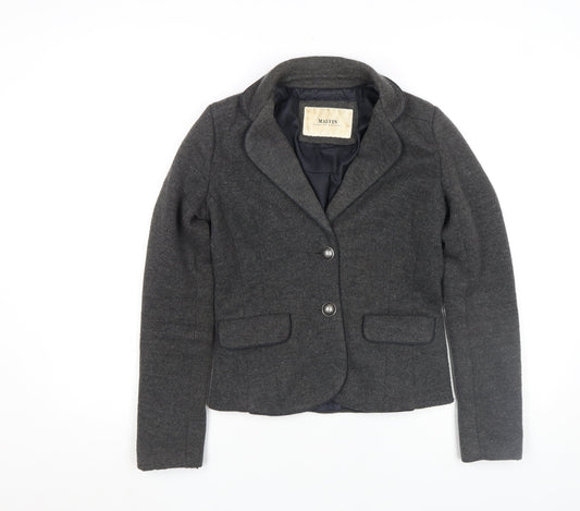 Malvin Women Grey Wool Blend Blazer Jacket Size 12