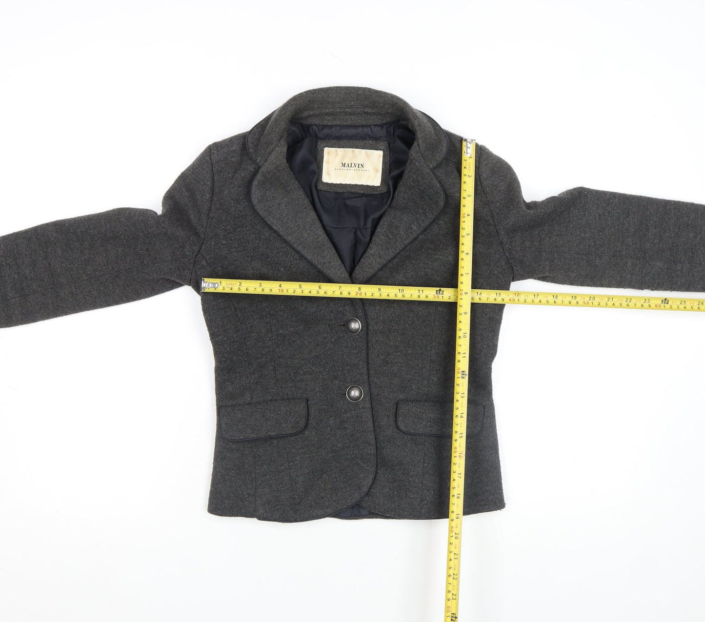 Malvin Women Grey Wool Blend Blazer Jacket Size 12