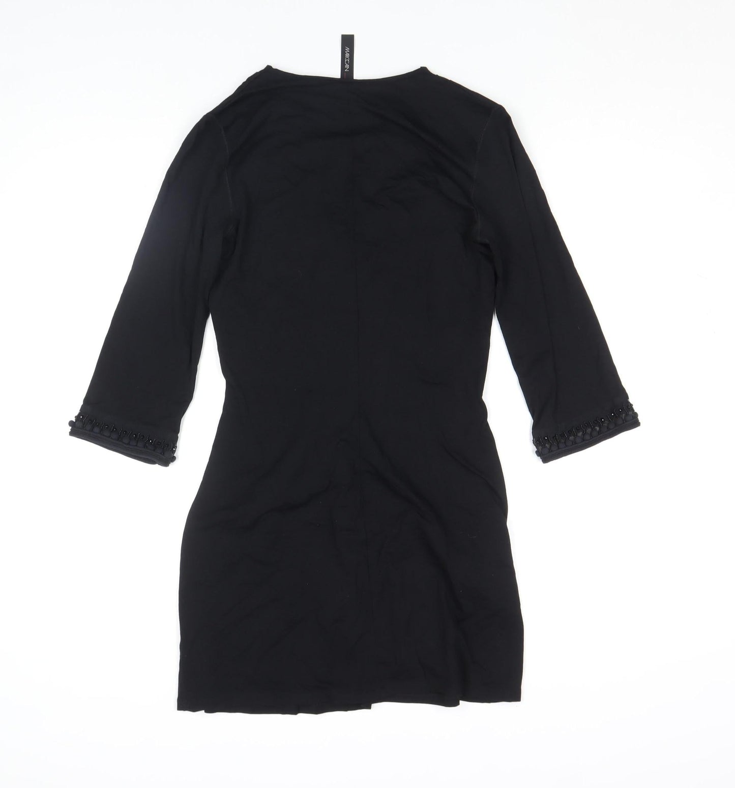 Marc Cain Women’s Black Beaded Shift Dress Size 10 Viscose