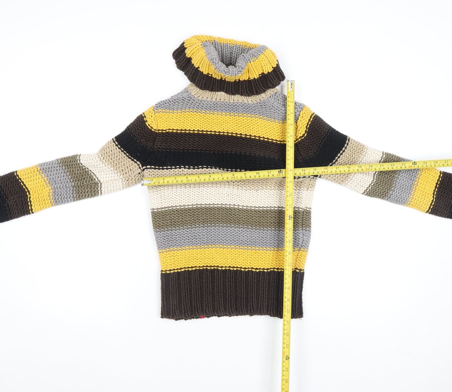 EDC by Esprit Women Multicoloured Roll Neck Striped Knit Jumper M