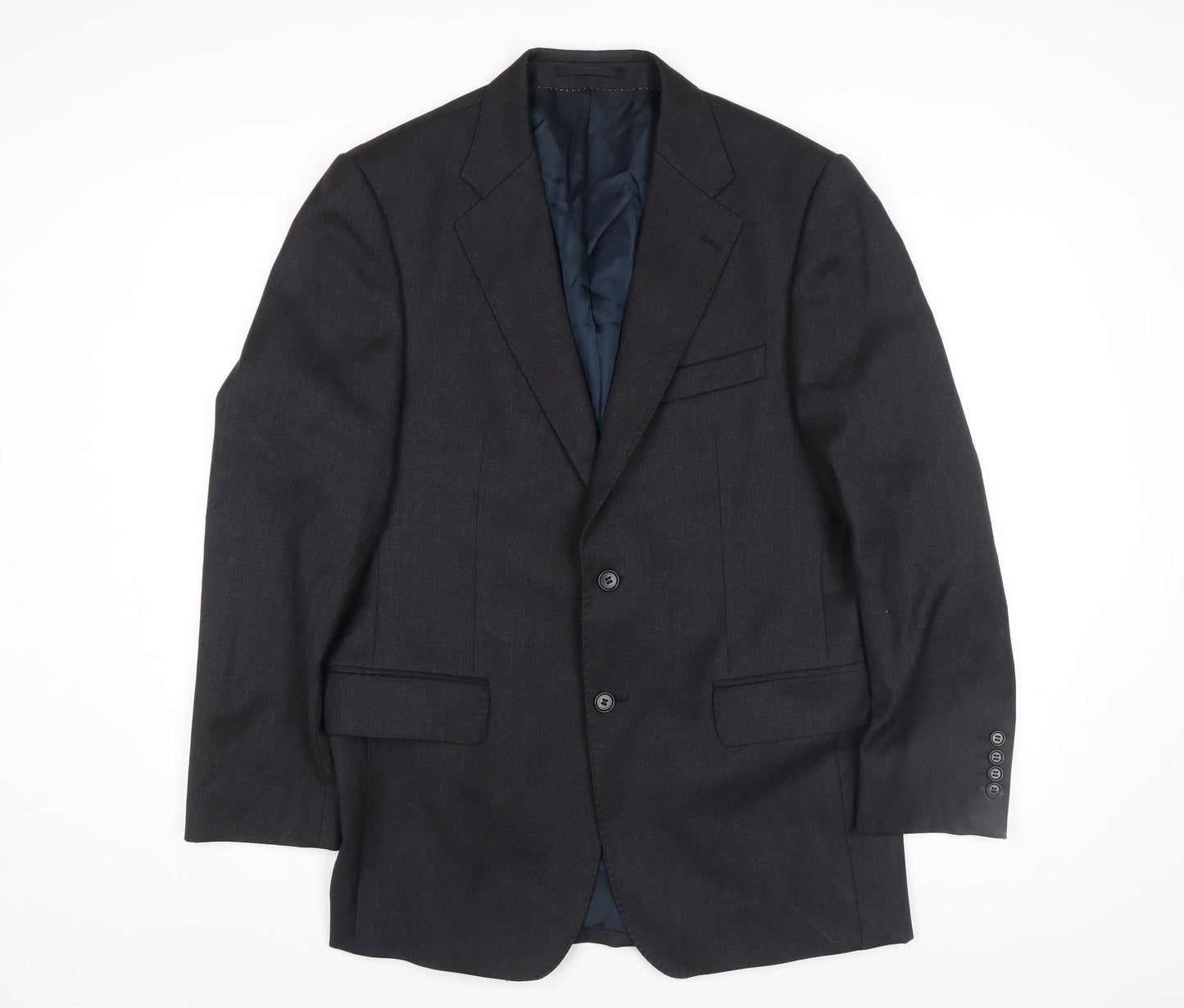 Magee Men's Black Wool Blazer 48 Regular Two Button Classic Jacket