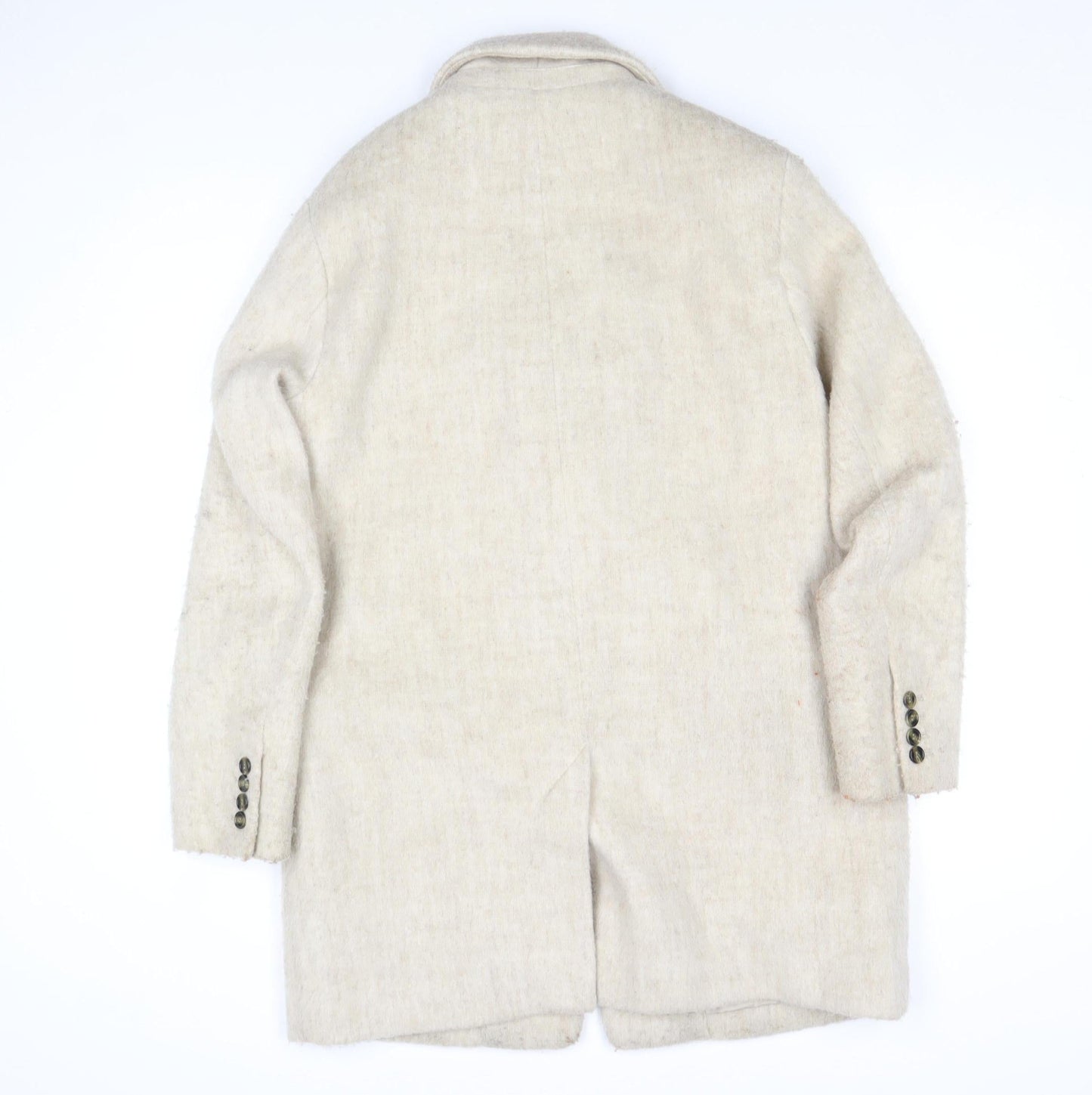 H&M Women Beige Wool Blend Long Overcoat Size S