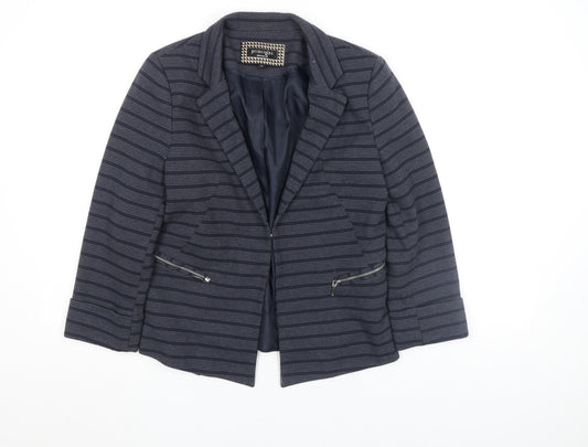 Principles by Ben de Lisi Women's Blue Striped Blazer Size 10