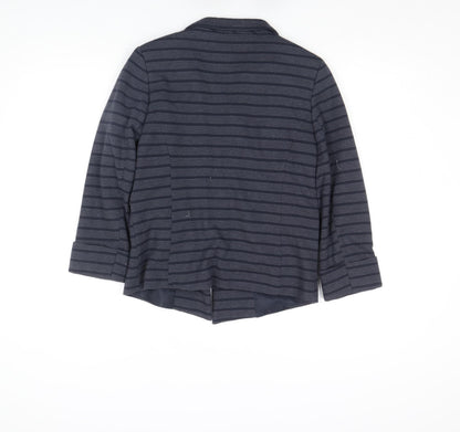 Close-up detail of Principles by Ben de Lisi Women's Blue Striped Blazer, size 10