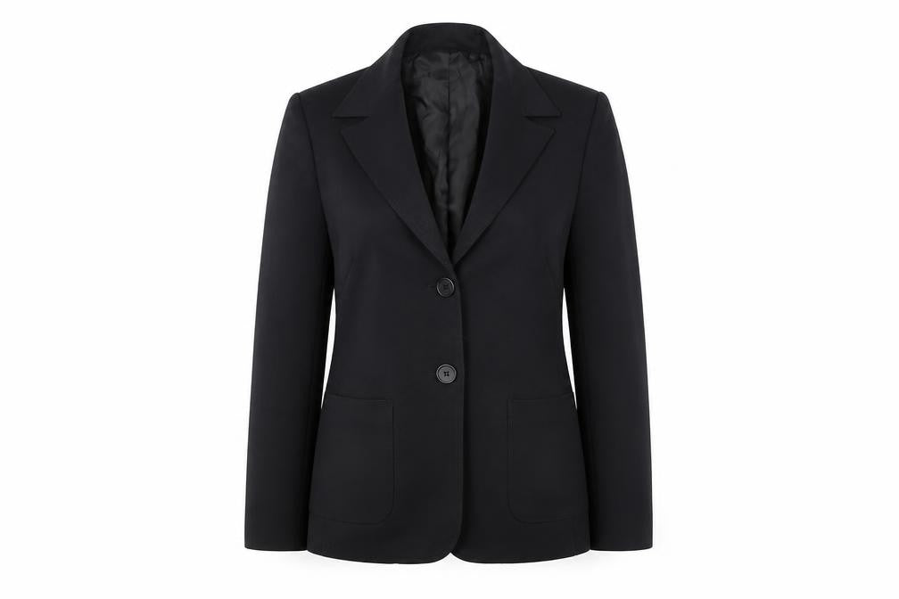 Oasis Women Black Regular Fit Two-Button Blazer Jacket Size M