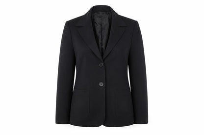 Oasis Women Black Regular Fit Two-Button Blazer Jacket Size M