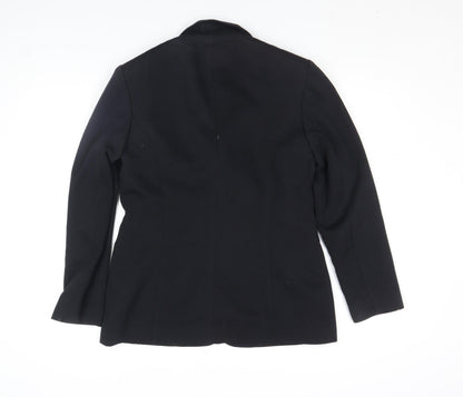 Oasis Women Black Regular Fit Two-Button Blazer Jacket Size M