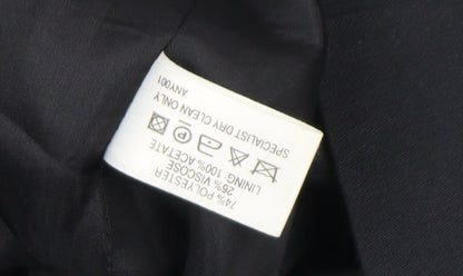 Oasis Women Black Regular Fit Two-Button Blazer Jacket Size M