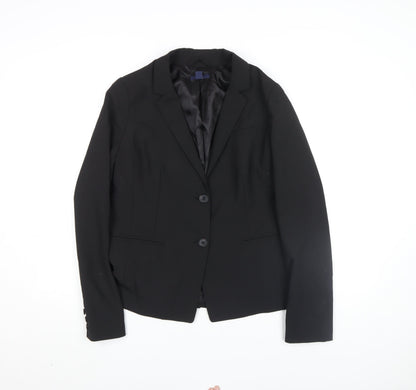 Gap Women Black UK 12 Classic Two-Button Blazer Jacket
