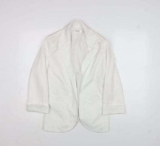 FACE & FACE Women's White Slim Fit 3/4 Sleeve Blazer Suit Set S