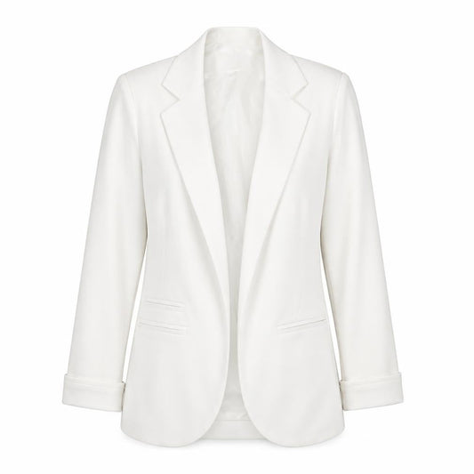 FACE & FACE Women's White Slim Fit 3/4 Sleeve Blazer Suit Set S