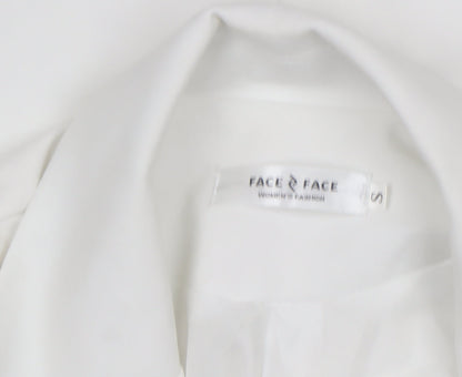 FACE & FACE Women's White Slim Fit 3/4 Sleeve Blazer Suit Set S