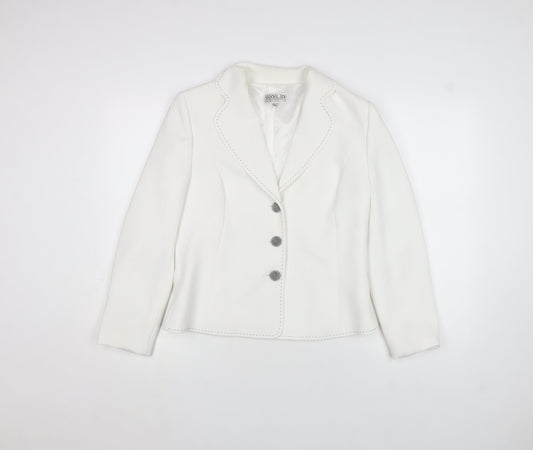 Gold by Michael H Women's White Size 12 Tailored Blazer Jacket