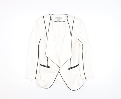 H&M Women Ivory Blazer Size 6 Shawl Lapel Tailored Jacket