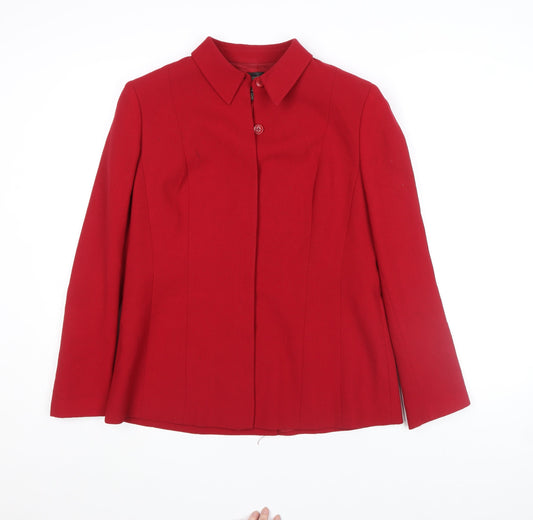 Episode Women's Red Wool Blazer Jacket UK 12 Classic Workwear
